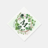 Waterverf Groene klaver Wreath St Patrick's Day Servet (Hoek)