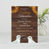 Waterverf Groene Kolibrie Bloemen Rustieke Huwelij Kaart (Staand voorkant)