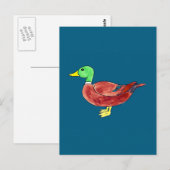 Waterverf Groene Kop Wilde Eend Briefkaart (Voorkant / Achterkant)