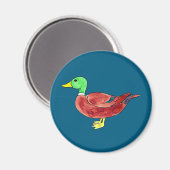 Waterverf Groene Kop Wilde Eend Mannetje Magneet (Voorkant / Achterkant)