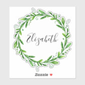 Waterverf groene krans. De botanische naam van de  Sticker (Vel)