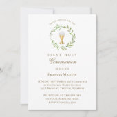 waterverf groene krans eerste communie kaart (Voorkant)