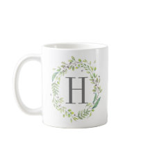 Waterverf Groene Krans en Monogram