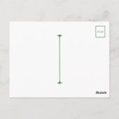 Waterverf groene krans met rode gingham boog briefkaart (Achterkant)