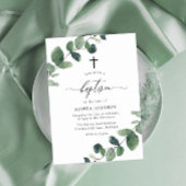 Waterverf Groene lef Baptisme Cross Kaart