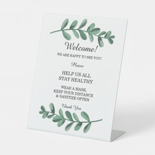 Waterverf Groene Letten Weduwen Veiligheid Reclamebord Met Voetstuk (Voorkant)