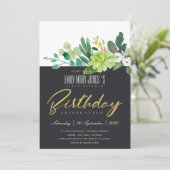 WATERVERF GROENE LOOF BLACK ELKE LEEFTIJD VERJAARD KAART (Staand voorkant)