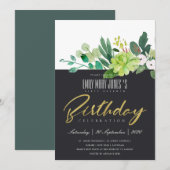 WATERVERF GROENE LOOF BLACK ELKE LEEFTIJD VERJAARD KAART (Voorkant / Achterkant)