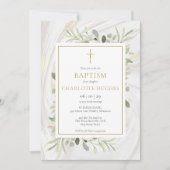 Waterverf Groene Marmer Doop Christening Kaart (Voorkant)