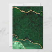 Waterverf Groene Marmer Geode Gold Holiday Partij Kaart (Achterkant)