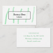 Waterverf Groene Minimalistische Visitekaartjes (Voorkant / Achterkant)