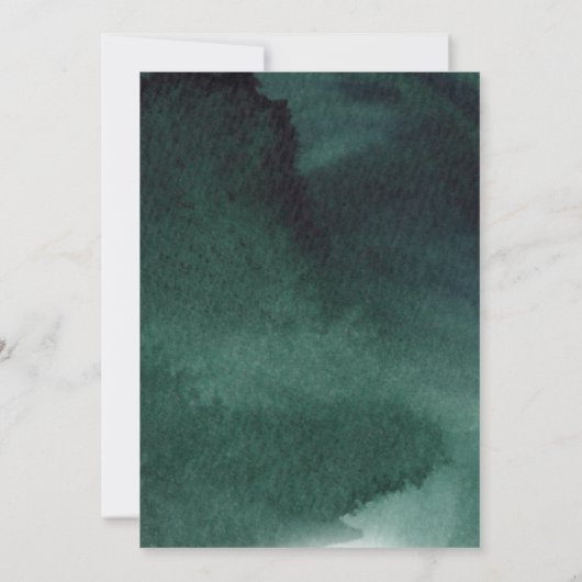Waterverf Groene Moderne Bruiloft Kaart (Achterkant)