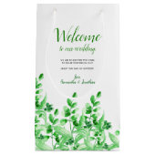 Waterverf groene olie | Welkom op onze bruiloft Klein Cadeauzakje (Voorkant)