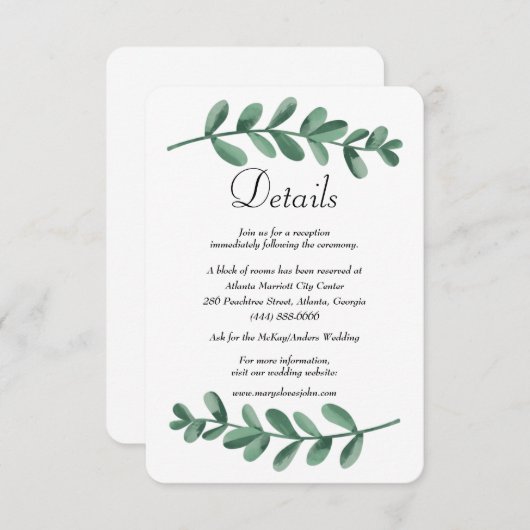 Waterverf Groene olieretegels in de buitenwereld Aankondiging (Voorkant / Achterkant)