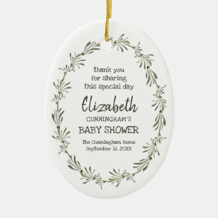 Waterverf Groene olievlek Baby shower Keramisch Ornament