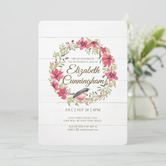 Waterverf Groene olievlek Virtuele Memorial Kaart (Staand voorkant)