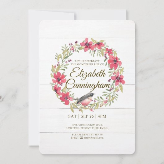 Waterverf Groene olievlek Virtuele Memorial Kaart (Voorkant)