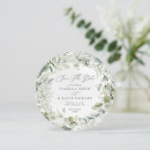 Waterverf Groene olievloeistof Eucalyptus Cirkel Save The Date (Staand voorkant)