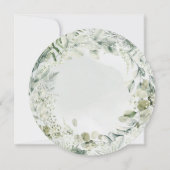 Waterverf Groene olievloeistof Eucalyptus Cirkel Save The Date (Achterkant)