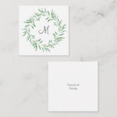 Waterverf Groene Olijf Wreath Notitiekaartje (Voorkant / Achterkant)