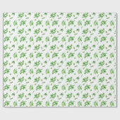 Waterverf Groene Olijfbijkantoren Bladeren Cadeaupapier (Vlak)