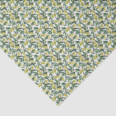 Waterverf groene olijven en takken patroon tissuepapier (Detail)