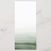 Waterverf Groene Ombre Moderne Bruiloft Menu (Achterkant)