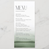 Waterverf Groene Ombre Moderne Bruiloft Menu (Voorkant)