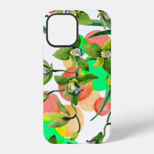 Waterverf groene orchidee bloemen. Bloemrijk botan iPhone 12 Hoesje