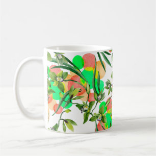 Waterverf groene orchidee bloemen. Floral botanisc Koffiemok