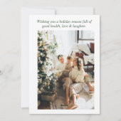 Waterverf Groene Ornamenten Boom Foto Kerst Feestdagenkaart (Achterkant)