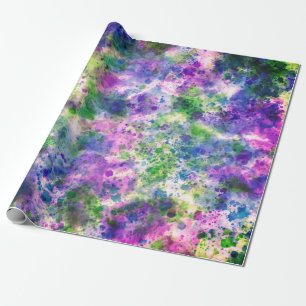Waterverf Groene Paarse blauwe verf Abstract Cadeaupapier