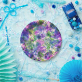 Waterverf Groene Paarse blauwe verf Abstract Papieren Bordje (Feest)