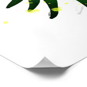 Waterverf groene papegaai en palmbladeren poster (Hoek)