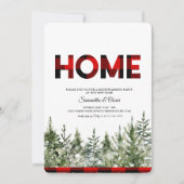 Waterverf Groene Pijnboom en rode Buffalo Geplakt  Save The Date (Voorkant)