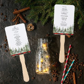 Waterverf groene pijnboom en rode buffelplaat handwaaier