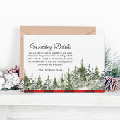 Waterverf groene pijnboom en rode buffelplaat informatiekaartje