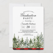 Waterverf groene pijnboom en rode buffelplaat kaart (Voorkant)