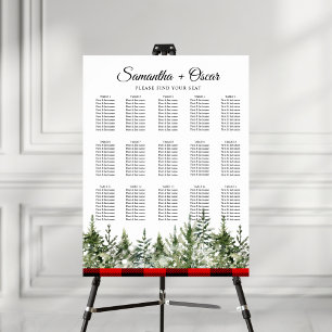 Waterverf groene pijnboom en rode buffelplaat poster