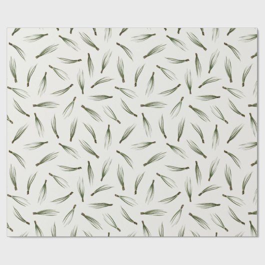 Waterverf Groene Pijnboom Moderne Kerst Cadeaupapier (Vlak)