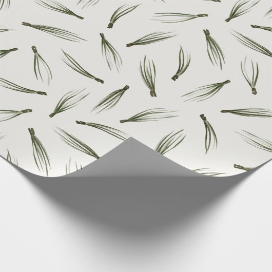 Waterverf Groene Pijnboom Moderne Kerst Cadeaupapier (Hoek)