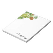 Waterverf Groene Pine Branch Cones Notitieblok (Linkerzijde)
