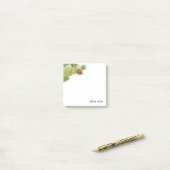 Waterverf Groene Pine Branch Cones Post-it® Notes (Op bureau)