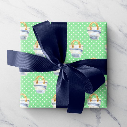 Waterverf Groene Polka Dots Strandtassen Cadeaupapier