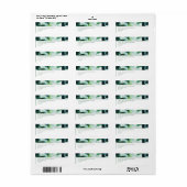 Waterverf groene rand retouradres etiket (Full Sheet)
