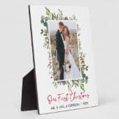 Waterverf Groene Rood Bessen Kerst Foto Fotoplaat (Zijkant)