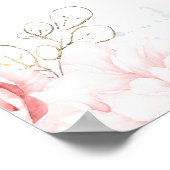 Waterverf groene roze bloemenaquarel Mimosa bar bo Poster (Hoek)