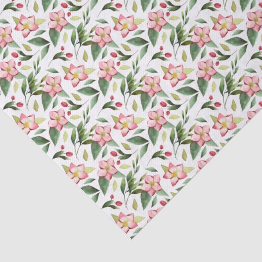 Waterverf groene roze kerstbloemen tissuepapier (Detail)