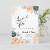 Waterverf groene rozen Bewaar de datum Save The Date (Staand voorkant)