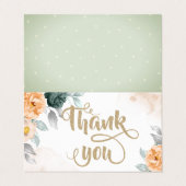 Waterverf Groene Rozen Dank u Visitekaartje (Buitenkant ongevouwen)